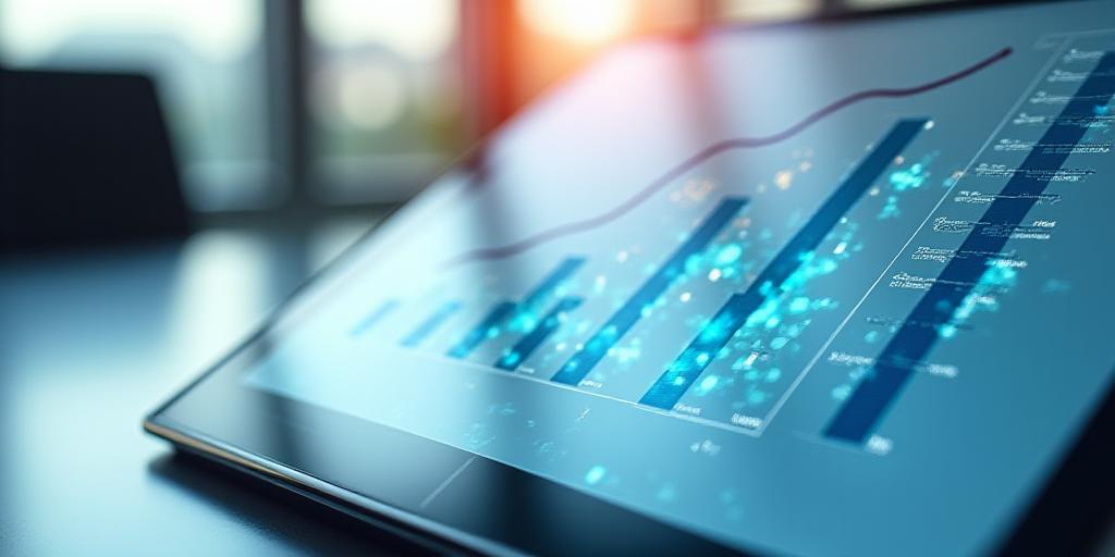 Sophisticated business intelligence dashboard showing predicted sales growth curves